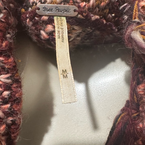 Free People Multicolor Fringed Cardigan, Sz Medium, Like New, Wool & Alpaca - Picture 14 of 14